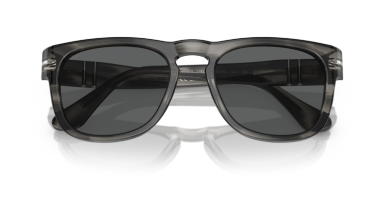 PERSOL PERSOL 0PO3333S ELIO 1192B1 STRIPED GREY/DARK GREY SQUARE 54MM MEN'S SUNGLASSES