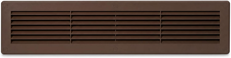 Rectangular Air Vent Cover, Brown, ABS Plastic, 460x110mm, with Insect Mesh, Fla