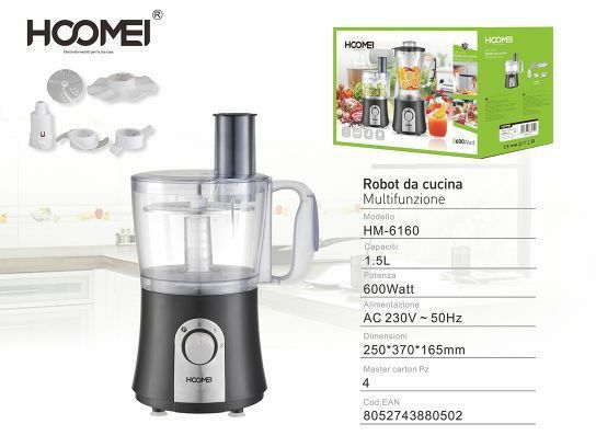 Robot Da Cucina Multifunzione 600W 1,5lt Frullatore Tritatutto Hoomei Hm-6160