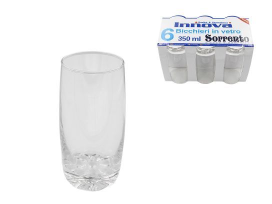 Set 6 Bicchieri In Vetro Sorrento Bibita Acqua 350ml moc