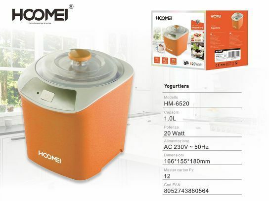 Yogurtiera Macchina Per Gelato Dolce Frutta 1 Lt 20 Watt Hoomei Hm-6520