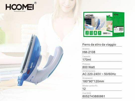Ferro A Vapore Da Stiro 800 Watt 170 Ml Piastra Hoomei Hm-2108