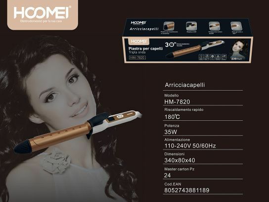 Ferro Capelli Ondulati Effetto Ricci Arricciacapelli Professionale Hoomei Hm7820