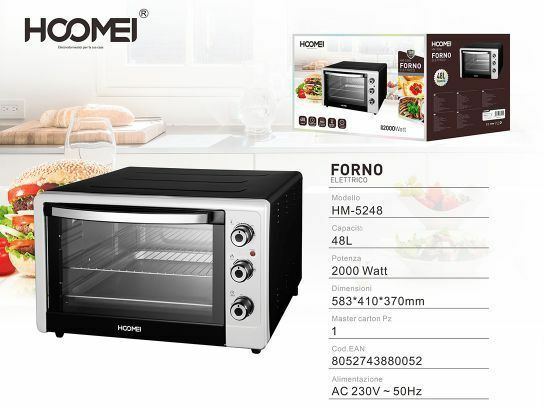 Forno Fornetto Elettrico 2000 Watt 48 Litri Luce Interna Timer Hoomei Hm-5248