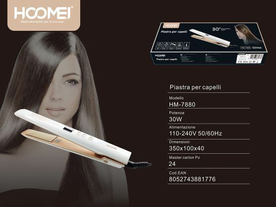 Piastra Lisciante Per Capelli Professionale Effetto Lisci 30w Hoomei Hm-7880