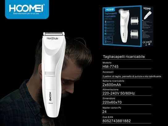 Tagliacapelli Senza Fili Ricaricabile Professionale Rasoio Uomo Hoomei Hm-7745