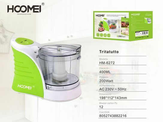 Tritatutto Tritaverdure Frutta Trita Taglia Verdure 400 Ml 200w Hoomei Hm-6272