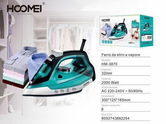 Ferro Da Stiro A Vapore 2000W Capacità 320ml Hoomei Hm-3870