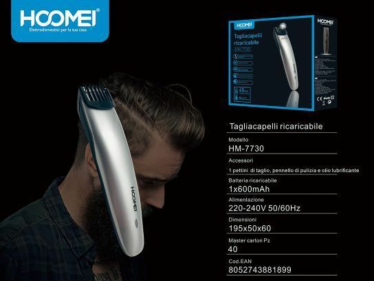 Tagliacapelli Senza Fili Ricaricabile Professionale Rasoio Uomo Hoomei Hm-7730