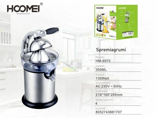 Spremiagrumi Limoni Arance Elettrico Professionale 350ml 130 Watt Hoomei Hm-6970