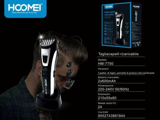Tagliacapelli Senza Fili Ricaricabile Professionale Rasoio Uomo Hoomei Hm-7750
