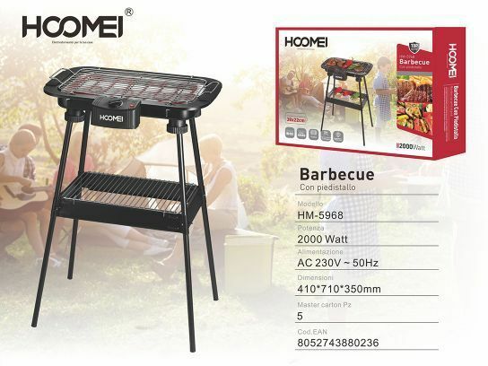 Griglia Barbecue BBQ Grill Con Piedistallo 2000W Hoomei HM-5968