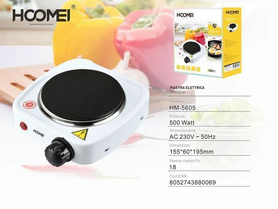 Piastra Elettrica Singola 500w Piano Cottura Hoomei Hm-5605