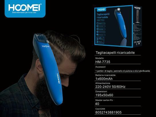 Tagliacapelli Senza Fili Ricaricabile Professionale Rasoio Uomo Hoomei Hm-7735