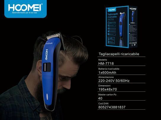 Tagliacapelli Senza Fili Ricaricabile Professionale Rasoio Uomo Hoomei Hm-7718