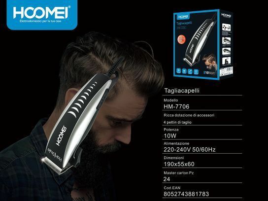 Rasoio Elettrico Professionale Uomo Taglia Capelli Barba 10w Hoomei Hm-7706