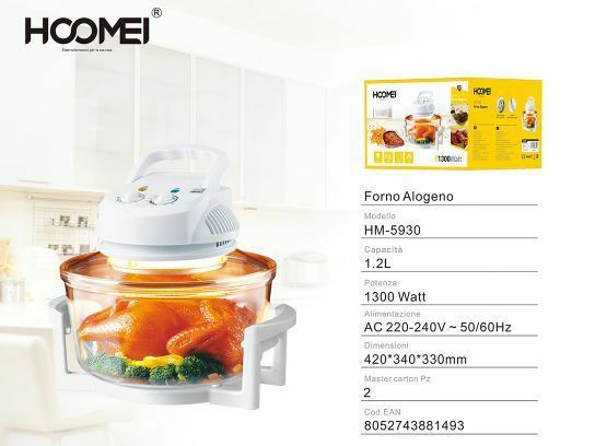 Forno Ventilato Alogeno Fornetto Doppia Griglia In Acciaio Timer Hoomei Hm-5930