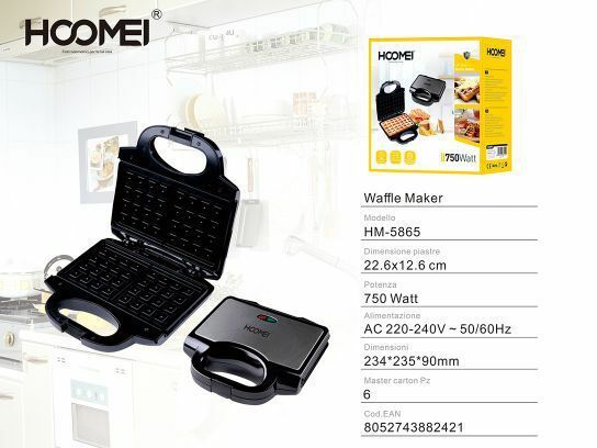 Waffle Maker Piastra Macchina Per Dolci Waffle 750W Hoomei Hm-5865