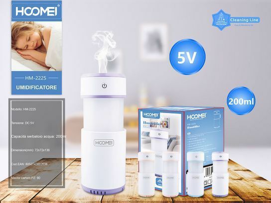 Umidificatore d'aria da 200ml Ultrasuoni con Aromaterapia Hoomei Hm-2225