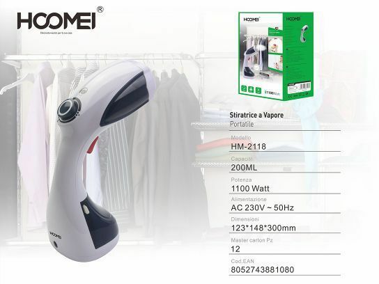 Stiratrice A Vapore Portatile 1100W Capacità 200ml Hoomei HM-2118