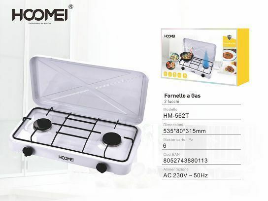 Cucina A Gas Fornello Piano Cottura Doppio 2 Fuochi Hoomei Hm-562T