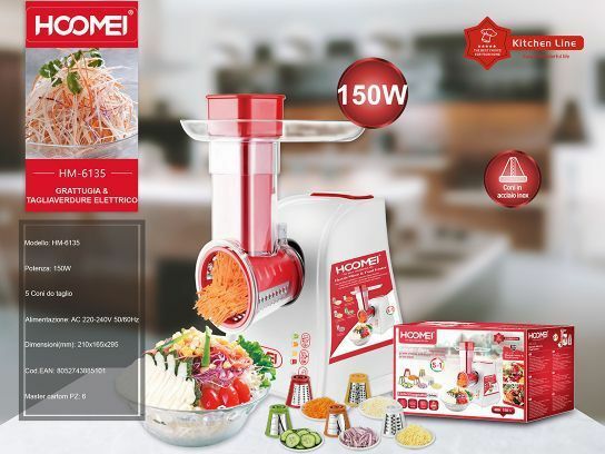 Grattugia Tagliaverdure Affettaverdure Multifunzione Elettrico Hoomei Hm-6135