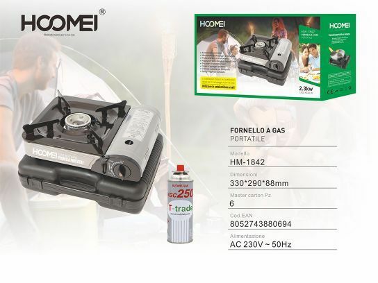 Fornello A Gas Hoomei Da Campeggio Giardino Cucina Fornellino Portatile Hm-1842