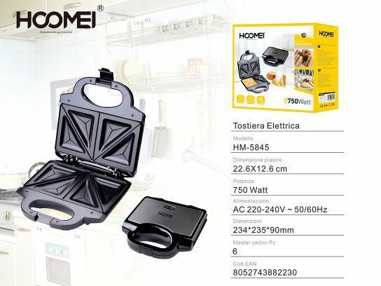Tostapane Piastra Tostiera Elettrica Toast 750 W Hoomei Hm-5845