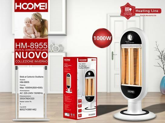 Stufa Elettrica Elementi al Carbonio 1000W Basso Consumo Radiator Hoomei Hm-8955