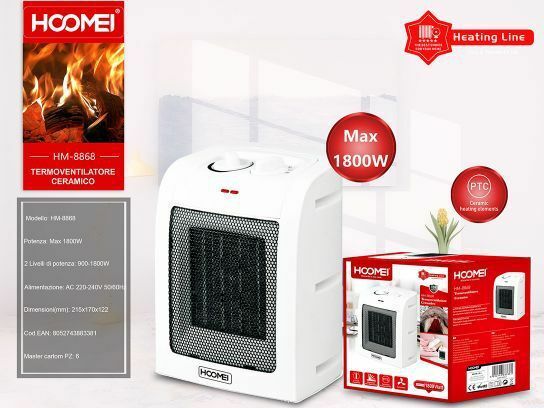 Stufetta Portatile Termoventilatore In Ceramica Ufficio Casa Hoomei Hm-8868