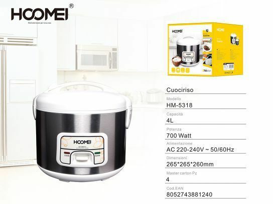 Cuociriso Elettrico 700w 4 Litri Vaporiera Cuoci Riso Risottiera Hoomei Hm-5318