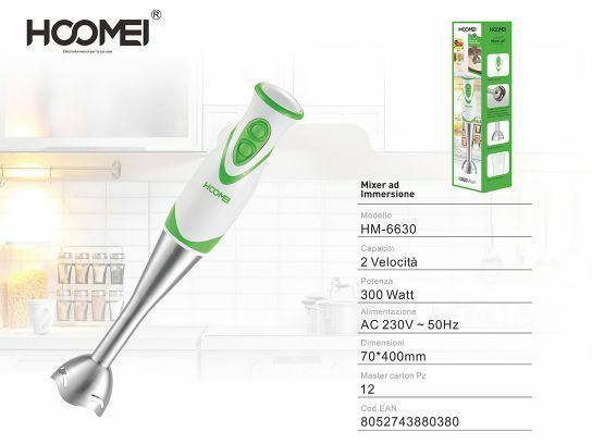 Mixer Ad Immersione Multifunzione 300 Watt 2 Velocita' Cucina Hoomei Hm-6630