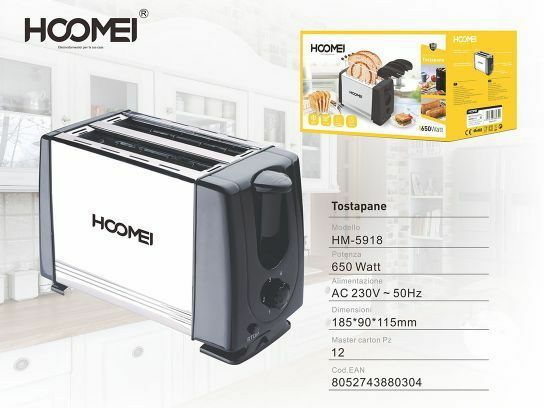 Tostapane In Acciaio Tostiera Con Pinze Per Toast 2 Fette 650w Hoomei Hm-5918