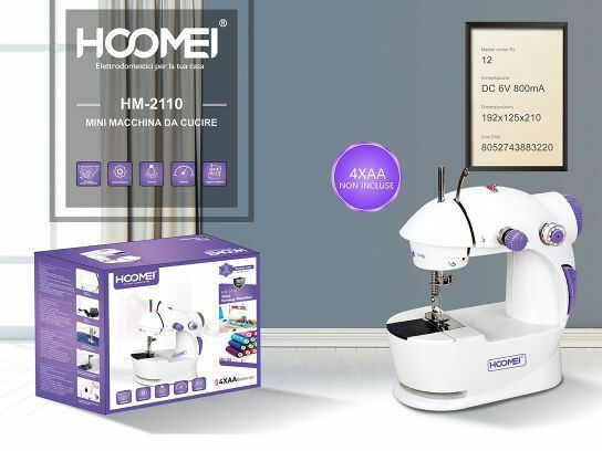 Mini Macchina Da Cucire Professionale 2 Velocità Portatile Hoomei Hm-2110