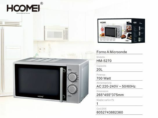 Forno A Microonde Combinato + Grill 700 W 20 Litri Timer Funzione Hoomei Hm-5270