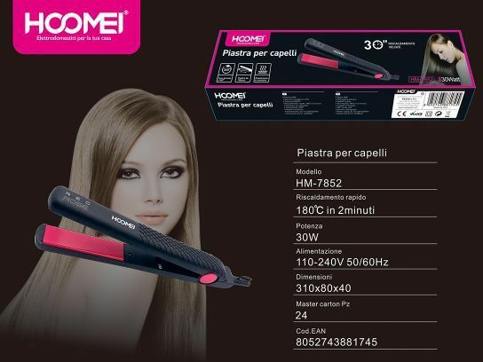 Piastra Lisciante Per Capelli Professionale Effetto Lisci 30w Hoomei Hm-7852