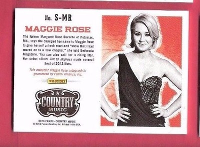 MAGGIE ROSE CERTIFIED AUTOGRAPH CARD #d 189/199 2014 PANINI COUNTRY MUSIC