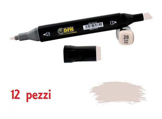 Set 12 Pz Pennarelli Doppia Punta Scuola Disegno Colore 28 Fruit Pink dfh