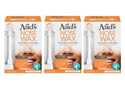 3 x Nad's Nose Wax for Men & Women 12g Hypoallergenic Hair Removal Nads