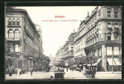 AK Budapest, Kussuth Lajos-Gasse mit Pferdewagen 