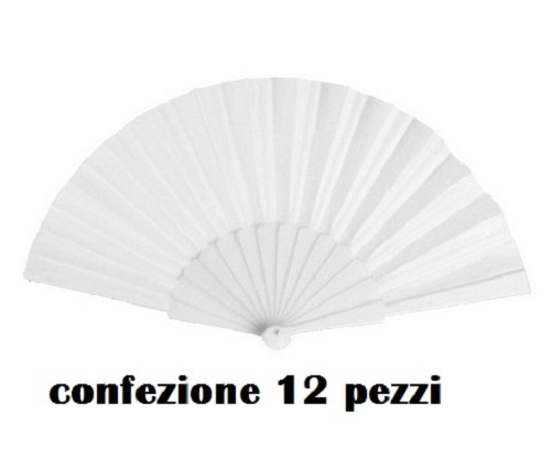 Set 12 Pezzi Ventaglio Bianco Feste Matrimonio Caldo Estate moc