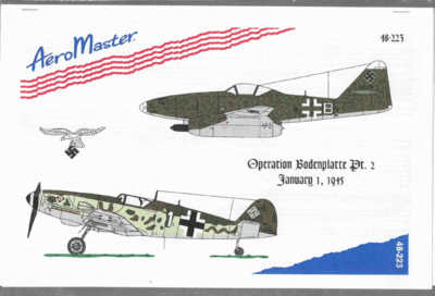 Aeromaster 48-223 Operation Bodenplatte Pt.2 Decal Sheet