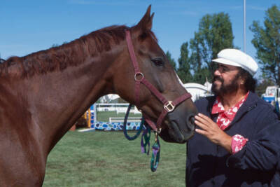Luciano Pavarotti Attends The Pavarotti International Horse Show O- Old Photo 2