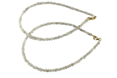 Pre-owned Big-diamonds Grey Rough Uncut Diamond Beads Bracelet With 18k Gold Lobster Clasp 2.50-3.00 Mm In Gray