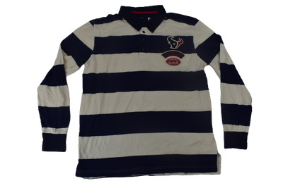 G-III Mens NFL Houston Texans Long Sleeve Striped Polo New L  Has A Couple Marks