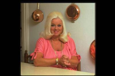 Actress Diana Dors photographed at home circa 1983 Old TV Photo
