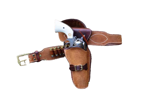 22/44/45/38/357CAL LEATHER WESTERN TOOLED HOLSTER DROP LOOP