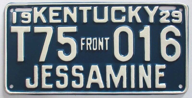 Kentucky 1929 Jessamine County TRUCK License Plate Professionally Restored