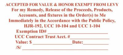 Accepted Value & Honor Exempt From Levy Use For Office Red Self Ink stamp