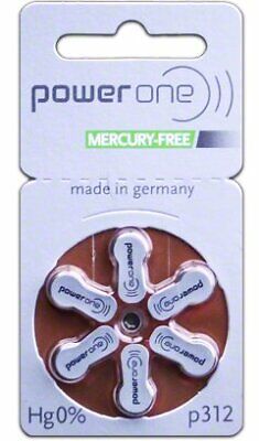 Power One Size 312 MERCURY FREE Hearing Aid Batteries (60 batteries)